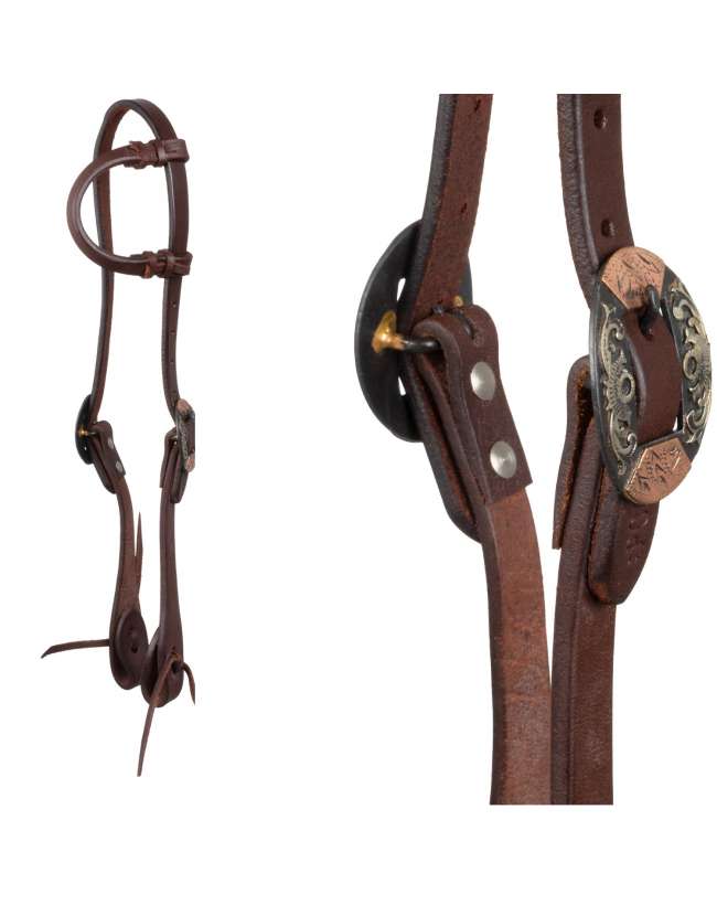 TESTIERA WESTERN POOL'S MONO-ORECCHIO CON FIBBIE TEDESCHE