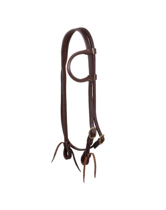 TESTIERA WESTERN POOL'S MONO-ORECCHIO CUCITURE BIANCHE