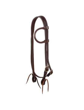 TESTIERA WESTERN POOL'S MONO-ORECCHIO CUCITURE BIANCHE-31018
