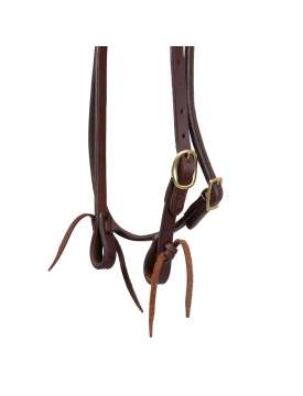 TESTIERA WESTERN POOL'S MONO-ORECCHIO CUCITURE BIANCHE-31020