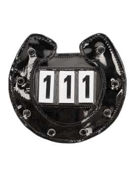 PORTA NUMERO DA GARA QHP IN VERNICE NERA CON STRASS - SET DA 3 CIFRE-31053