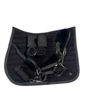 SET COORDINATO SOTTOSELLA VELLUTO CAVEZZA CON PELLICCIA E FASCE COMBINATE-31073