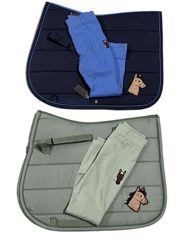 SET COORDINATO PONY SOTTOSELLA + LEGGINGS EQUITAZIONE -HKM SPORTS