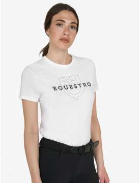 T-SHIRT EQUESTRO DONNA CON LOGO IN STRASS - COLLEZIONE 2026-31163