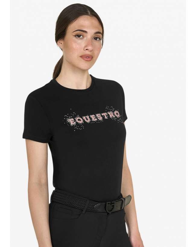 T-SHIRT EQUESTRO DONNA CON SCRITTA LOGO IN STRASS SUMMER 2026