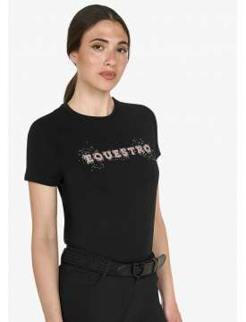 T-SHIRT EQUESTRO DONNA CON SCRITTA LOGO IN STRASS SUMMER 2026-31165