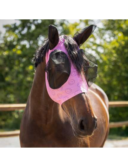 MASCHERA ANTIMOSCHE CON ORECCHIE QHP PROTEZIONE COMFORT PER CAVALLO