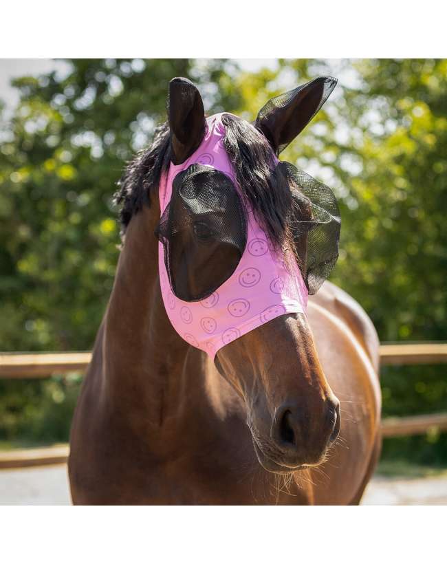 MASCHERA ANTIMOSCHE CON ORECCHIE QHP PROTEZIONE COMFORT PER CAVALLO