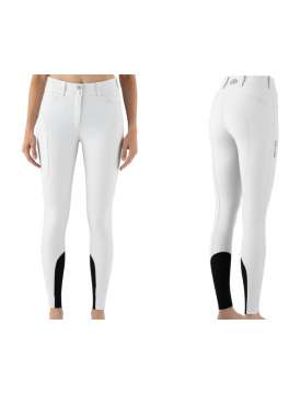 PANTALONI DONNA EQUILINE CUSMAKH GRIP GINOCCHIO BIANCO-31217