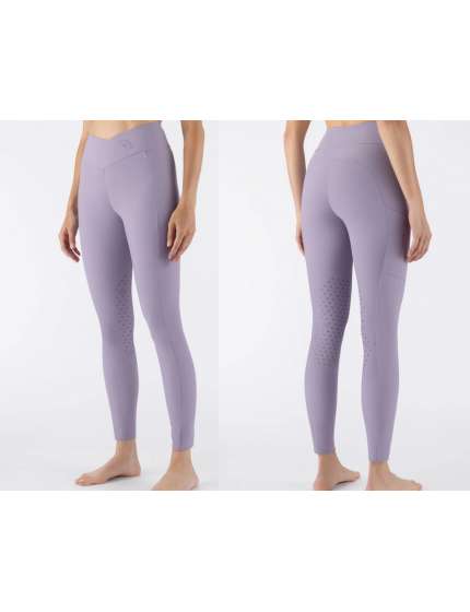 LEGGINGS EQUILINE DONNA GALAKH KNEE GRIP LILLA CON DETTAGLI STRASS