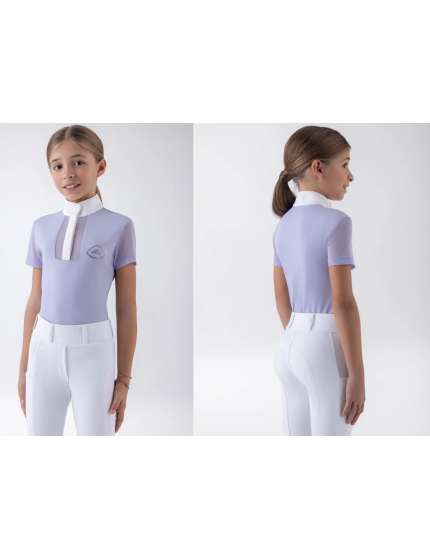 POLO EQUILINE BAMBINA GILI MAGLIA DA GARA CON STRASS E INSERTI IN MESH