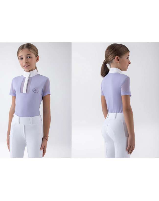 POLO EQUILINE BAMBINA GILI MAGLIA DA GARA CON STRASS E INSERTI IN MESH