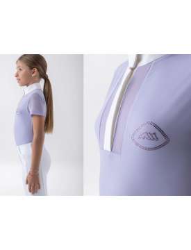POLO EQUILINE BAMBINA GILI MAGLIA DA GARA CON STRASS E INSERTI IN MESH-31225