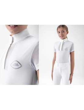 POLO EQUILINE BAMBINA GILI MAGLIA DA GARA CON STRASS E INSERTI IN MESH-31227