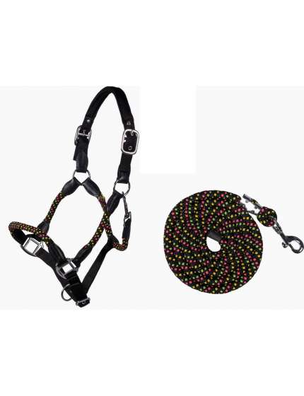 SET CAVEZZA E LUNGHINA HKM SPORTS SOFT DESIGN MULTICOLOR