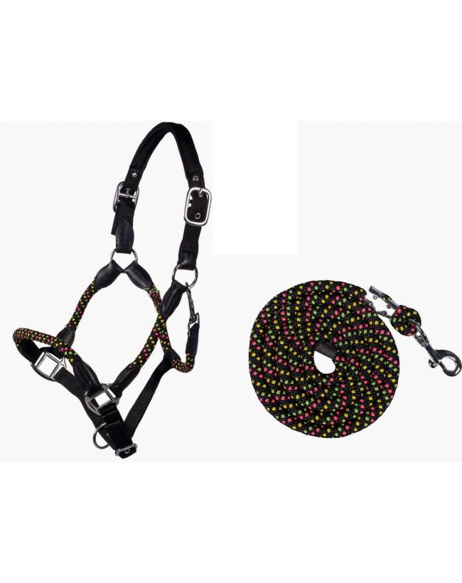 SET CAVEZZA E LUNGHINA HKM SPORTS SOFT DESIGN MULTICOLOR