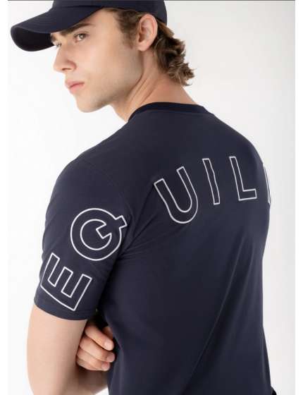 T-SHIRT UOMO EQUILINE CARGE IN COTONE ELASTICIZZATO BLU NAVY