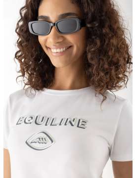 T-SHIRT DONNA EQUILINE CALOP A MANICA CORTA BIANCO-31281