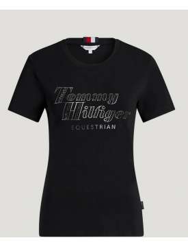 T-SHIRT DONNA TOMMY HILFIGER MALIBU RHINESTONE - NERO-31285