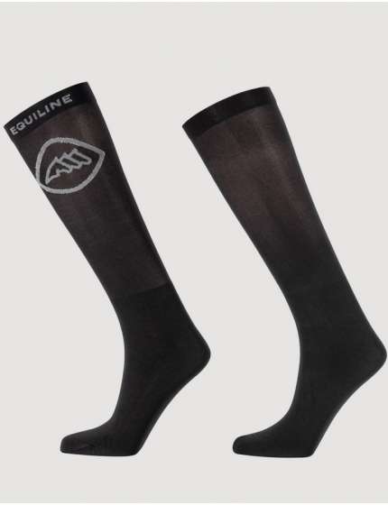SET 3 PAIA CALZE EQUITAZIONE EQUILINE CADRO NERO