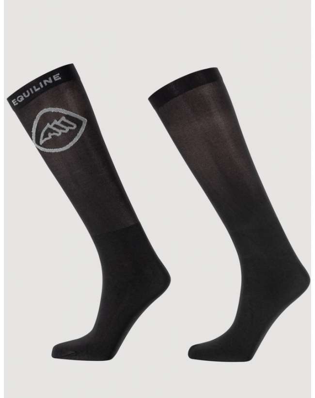 SET 3 PAIA CALZE EQUITAZIONE EQUILINE CADRO NERO