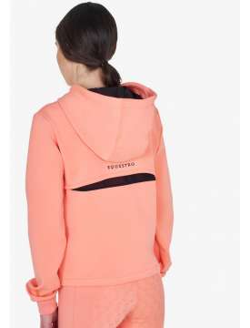 FELPA DONNA EQUESTRO CON CAPPUCCIO CORALLO-31311