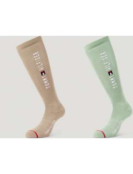 CALZE EQUITAZIONE TOMMY HILFIGER EQUESTRIAN RIDING SOCKS BEIGE / MENTA-31341