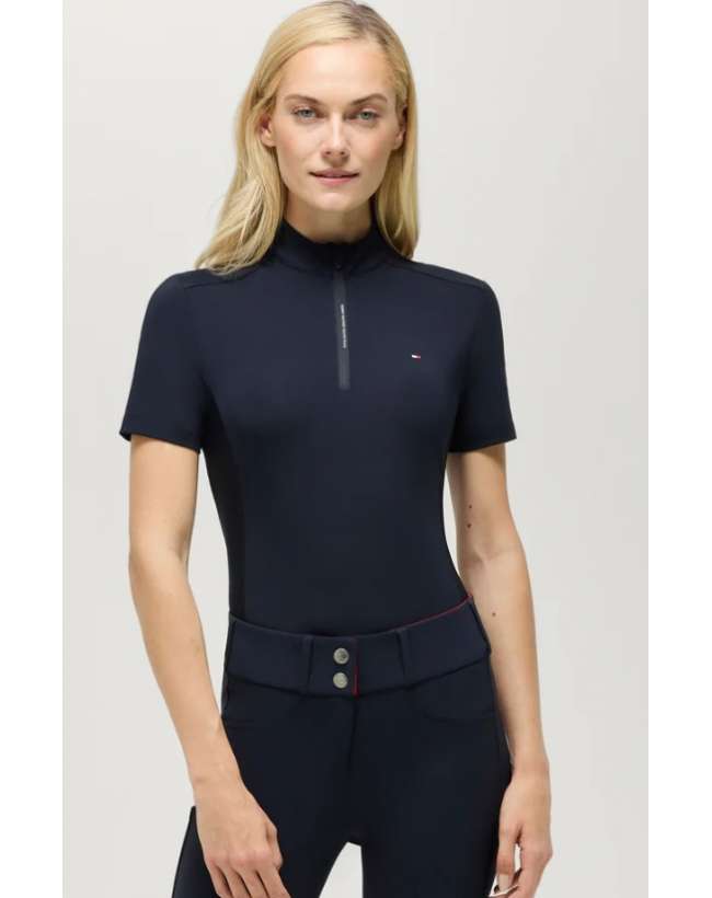POLO TECNICA DONNA TOMMY HILFIGER PALMA MANICA CORTA BLU