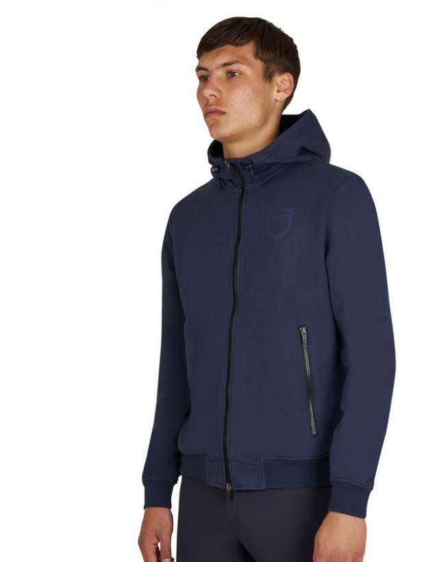 FELPA UOMO EQUESTRO IN COTONE GARZATO CON CAPPUCCIO
