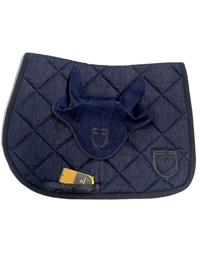 COMPLETO EQUESTRO SOTTOSELLA E CUFFIA JEANS