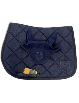 COMPLETO EQUESTRO SOTTOSELLA E CUFFIA JEANS-31402