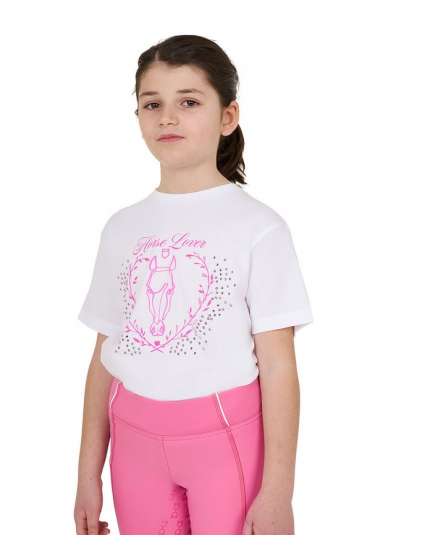 T-SHIRT EQUESTRO BAMBINA HORSE LOVE CON BRILLANTINI