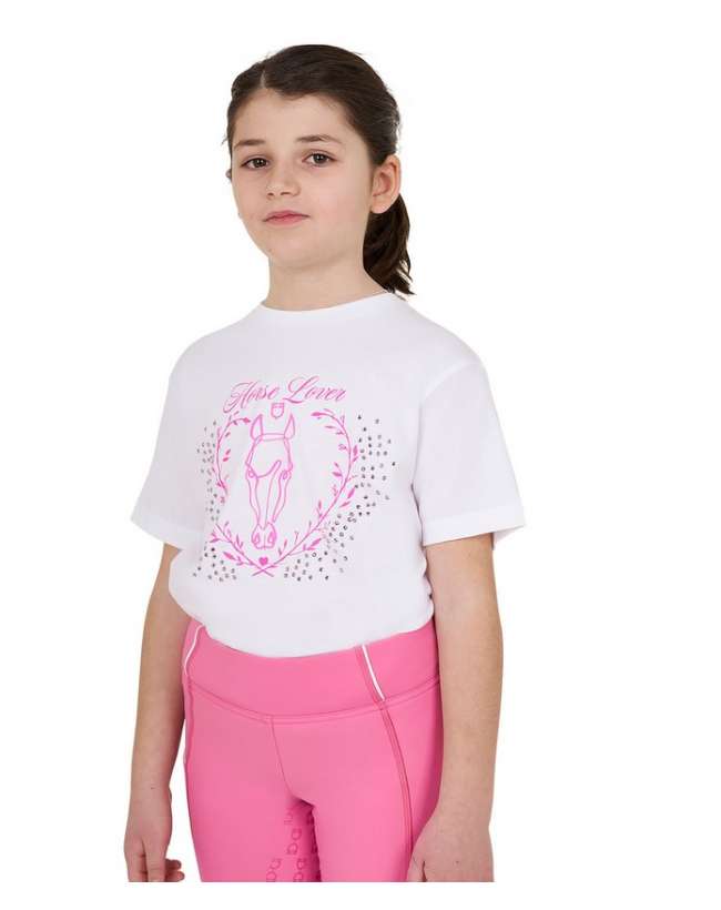 T-SHIRT EQUESTRO BAMBINA HORSE LOVE CON BRILLANTINI