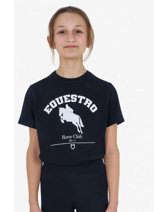 T-SHIRT EQUESTRO BAMBINA JUMPING HORSE COTONE