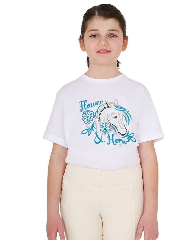 T-SHIRT EQUESTRO BAMBINA FLOWER HORSE