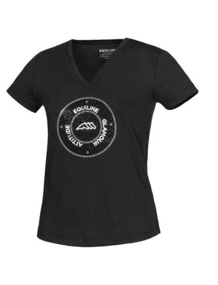 T-SHIRT EQUILINE DONNA COTONE ELASTICIZZATO E BRILLANTINI