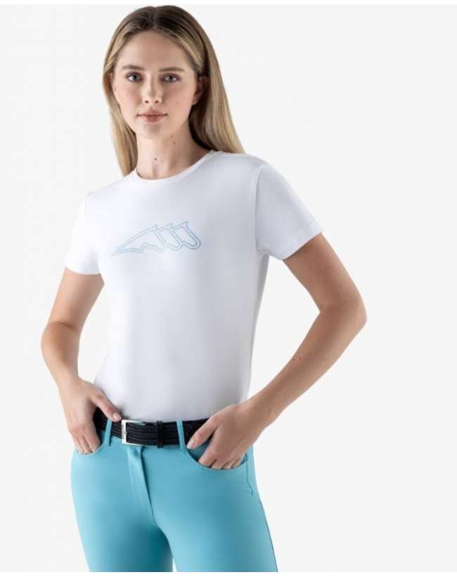 T-SHIRT EQUILINE DONNA COTONE ELASTICIZZATO E BRILLANTINI