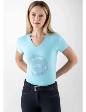 T-SHIRT EQUILINE DONNA COTONE ELASTICIZZATO E BRILLANTINI-31434