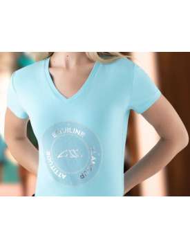 T-SHIRT EQUILINE DONNA COTONE ELASTICIZZATO E BRILLANTINI-31435
