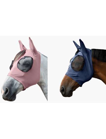 MASCHERA ANTIMOSCHE HKM SPORT ROSA E BLU