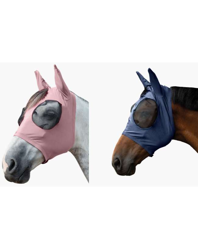 MASCHERA ANTIMOSCHE HKM SPORT ROSA E BLU