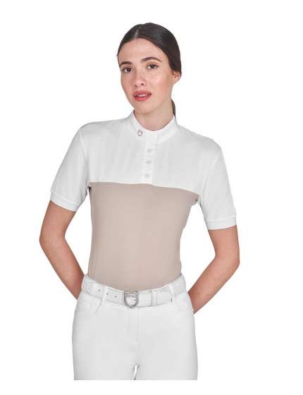 POLO EQUESTRO DONNA MANICA CORTA TESSUTO TECNICO E MASH