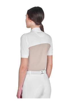 POLO EQUESTRO DONNA MANICA CORTA TESSUTO TECNICO E MASH-31556
