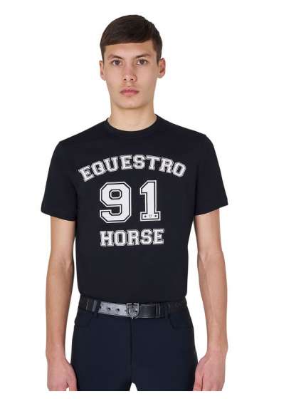 T-SHIRT EQUESTRO UOMO HORSE CLUB IN COTONE