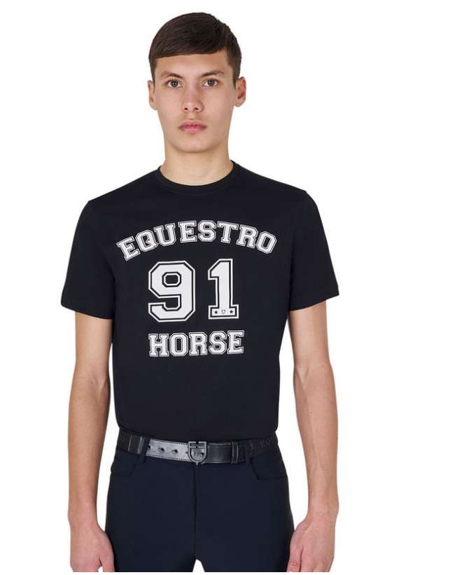 T-SHIRT EQUESTRO UOMO HORSE CLUB IN COTONE