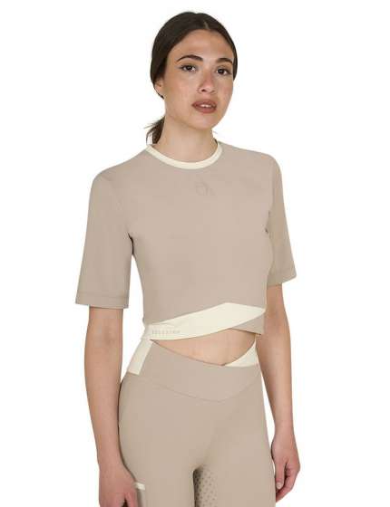 T-SHIRT CROP DONNA EQUESTRO TESSUTO TECNICO