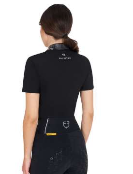 POLO DONNA EQUESTRO CON ZIP E STRASS SUL COLLETTO-31699