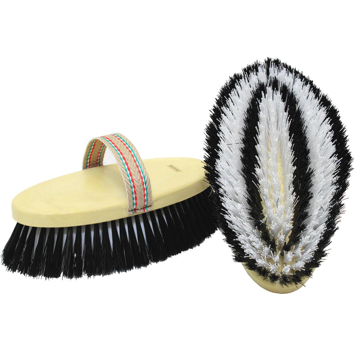 Easy Peasy Mate Set Spazzole Per Cavalli – Districa Criniera E Coda In Legno Di Faggio Con Setole Naturali E Cinturino In Pelle (2 Misure) – Regalo Equestre