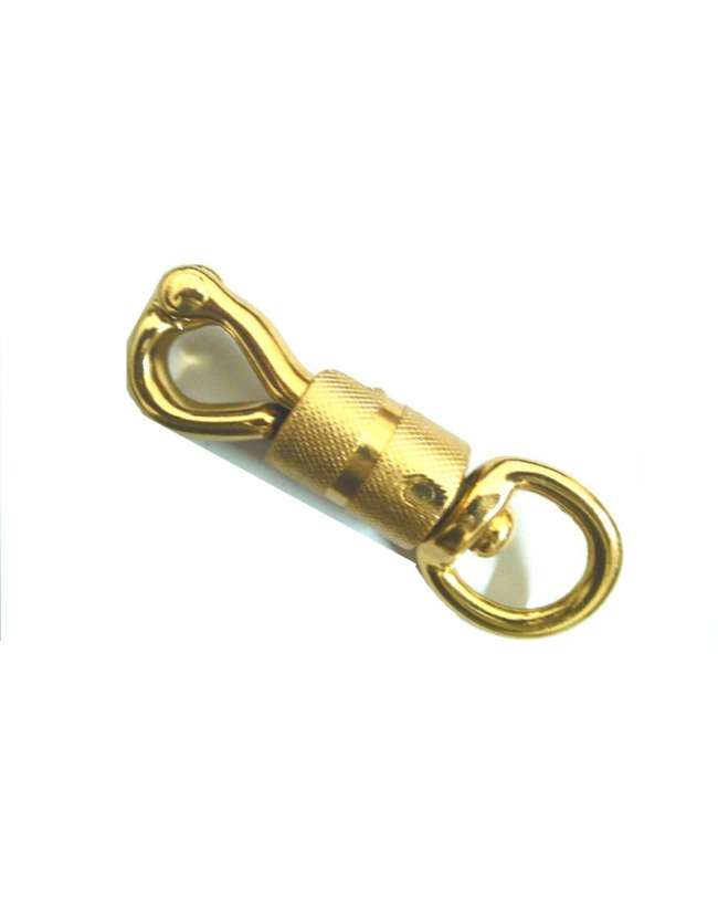 MOSCHETTONE IN OTTONE PESANTE CON BUSSOLA DI SICUREZZA