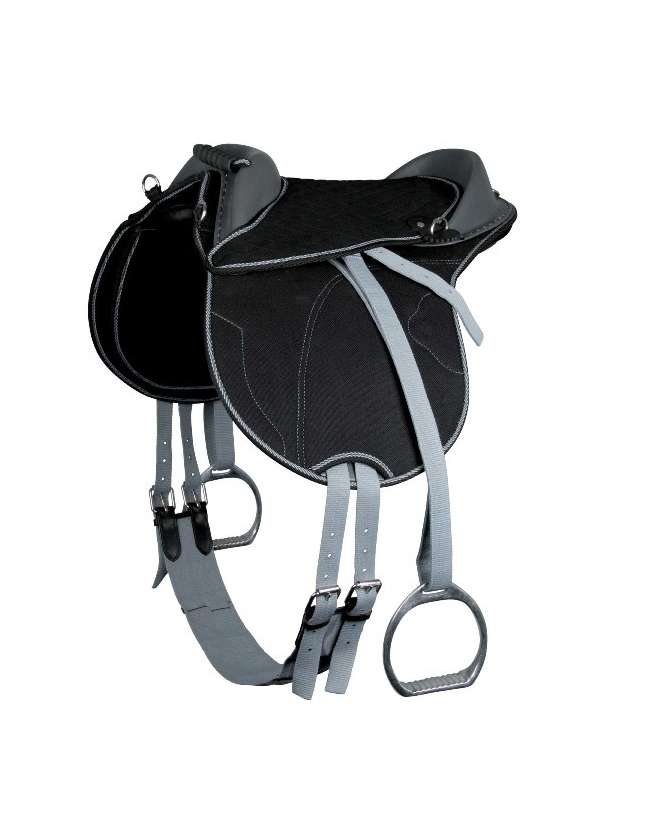 SELLA DA PONY SHETLAND SINTETICAIN TESSUTO RESISTENTE CON MA SELLA INGLESE SINTETICA PONY